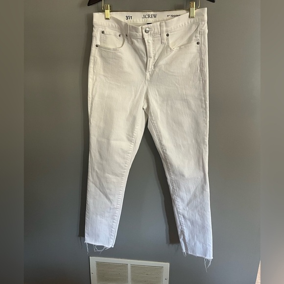J. Crew Toothpick skinny White Jeans women’s 31 w 29”inseam Raw Hem  Classic - Picture 4 of 14